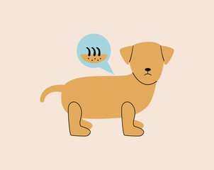 Pet veterinarian icon element. Dog skin disease. Idea of pet care. Animal medical treatment. Vet and pet vector flat illustration.
