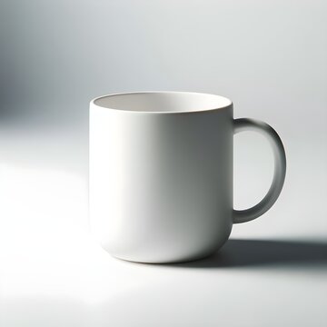 A Closed-Up Shot of A Blank Coffee Mug Mock-Up ai image 