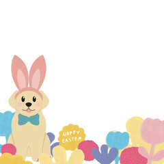 Easter dog,Cute Easter dog illustration,Bunny dog Easter themed dog