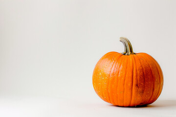 Orange Pumpkin On A White Background Background With Shadows Created Using Artificial Intelligence