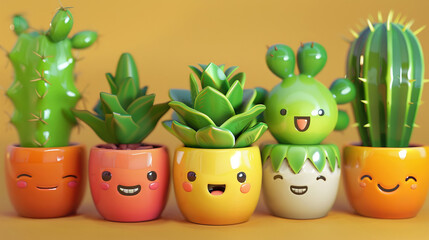 Pot plant, cute and artistic illustration. Incorporating adorable plant illustrations into dcor, adding charm and sweetness. Elevate spaces with charming illustrations.
