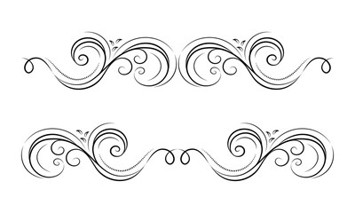 Ornamental borders, dividers or page decoration, vector collection of design elements. 