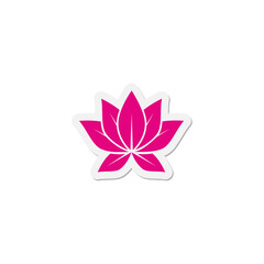 Lotus flower sticker icon isolated on transparent background