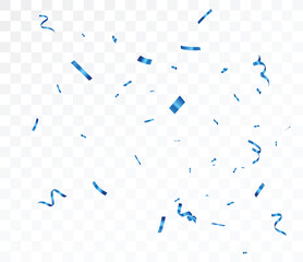 Blue confetti and ribbon banner, isolated on transparent background - 756218716