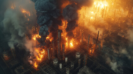 Obraz na płótnie Canvas 工場火災のイメージ