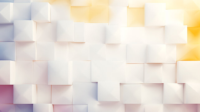 Abstract three-dimensional white background with cubic structure