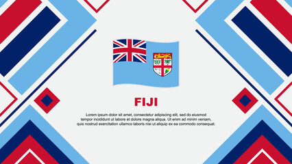 Fiji Flag Abstract Background Design Template. Fiji Independence Day Banner Wallpaper Vector Illustration. Fiji Flag - Powered by Adobe