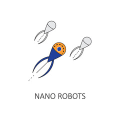 Nanorobots Icon - Microscopic Machines for Big Tasks.