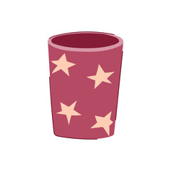 pink pencil holder cartoon vector illustration