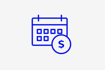 payment planning illustration in line style design. Vector illustration.