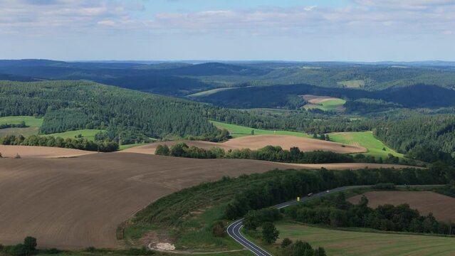 Beautiful Landscape Mountains Bieszczady Bircza Leszczawa Aerial View Poland
