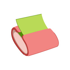 bottle post it dispenser cartoon. package er, scotch roller, packing box bottle post it dispenser sign. isolated symbol vector illustration