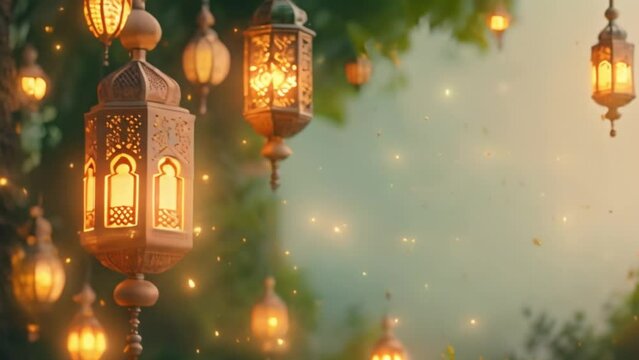 Ramadan lantern background Video 4K