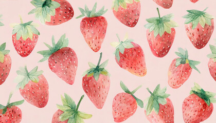 Strawberry pattern on pink background