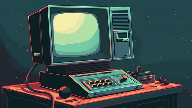 Start old video game screen. Retro PC game design.  illustration.,generative ai,
