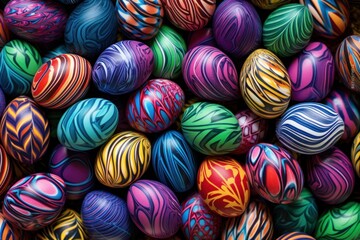 Fototapeta na wymiar Colorful easter eggs background. Close up of colorful easter eggs.