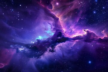 Obraz na płótnie Canvas Purple Nebula with a Purple Starburst Generative AI