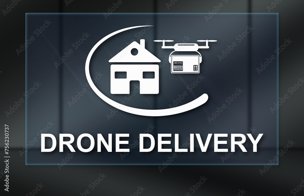 Poster concept of drone delivery