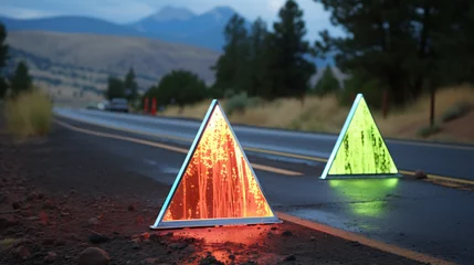Fotobehang Holographic roadway markers © Anas