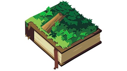 Pixel book. Pixel art, style, information, tree, reading, page, knowledge, library, paper, knowledge, cover, binding, author, writer, story, textbook, bible, history. Generated by AI