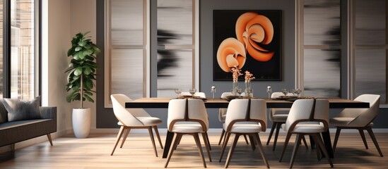Contemporary dining space - obrazy, fototapety, plakaty