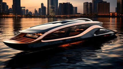 Hydrogen fuel cell boats transportation - obrazy, fototapety, plakaty