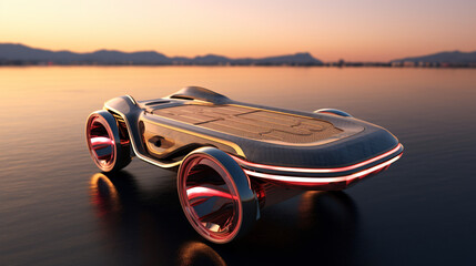 Hydrogen fuel cell hoverboards transportation - obrazy, fototapety, plakaty
