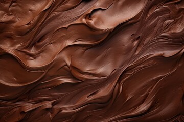 Dark chocolate background in the form of blurred waves