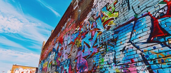 Colorful Graffiti Wall Art A Blend of Street Art and Monthly Events Generative AI