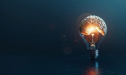 Illuminating the Brain A Glowing Lightbulb Represents the Power of Creativity and Innovation Generative AI