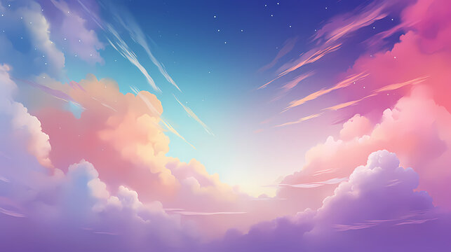 fantasy sky with pink clouds fantasy background