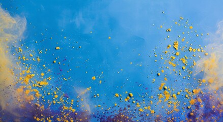 Fototapeta na wymiar Purple Haze A Colorful Explosion of Yellow and Purple Dust Generative AI