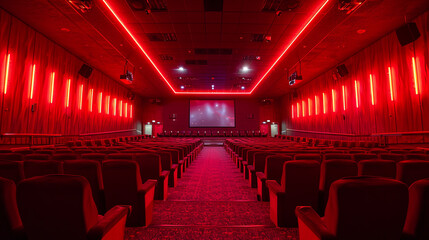 cinema interior, the concept of watching movies involves the act of viewing motion pictures for entertainment, education, or cultural enrichment