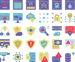Security tech icon set