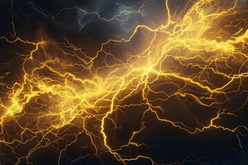 Lightning Bolt Strikes A Stunning Visual of Electrical Energy Generative AI - obrazy, fototapety, plakaty