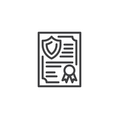 Insurance Certificate line icon
