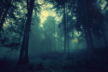 Foggy Forest A Mysterious Nighttime Adventure Generative AI