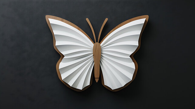 Butterfly shaped picture frame mockup with mat, Wooden Minimalist style