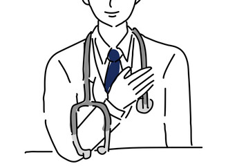 胸に手をあてた信頼できる医師のイメージ