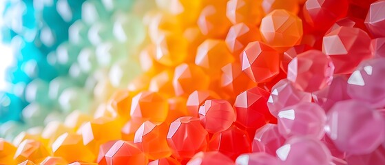A scattering of red and yellow gummy bears on a white background, a sweet candy popular for snacks and sometimes associated with Halloween