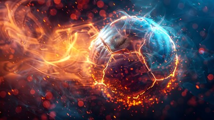 Soccer Ball of a Dynamic Explosion of Energy and Flames in a Dark Space