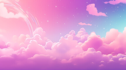 The background of clouds is pink