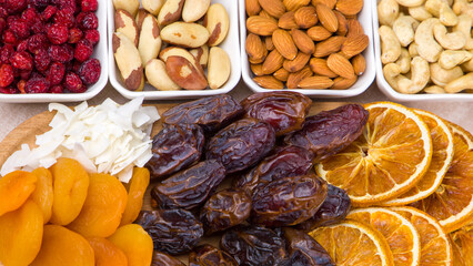 dried fruits, berries and nuts