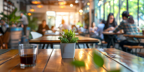 business people sitting at a wooden table and watching the people