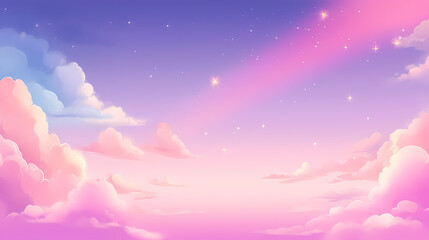 Fantasy pink sparkling cloudscape