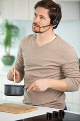 businessman is working from home
