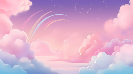 Fototapeta na wymiar Fantasy pink sparkling cloudscape