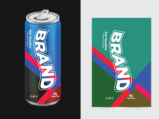 Beer Label vector visual on aluminum drinks can 500 ml, ideal for beer, lager, ale, stout etc. Can drawn with mesh tool. 