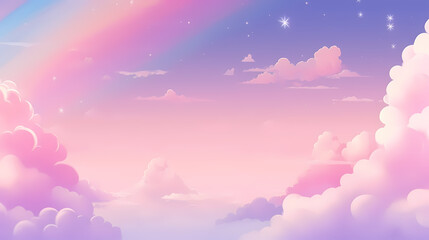 Fototapeta na wymiar Fantasy pink sparkling cloudscape