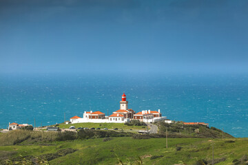 Cabo da Roca western point of Europe in Portugal at Atlantic Ocean photo during a beautiful sunny...